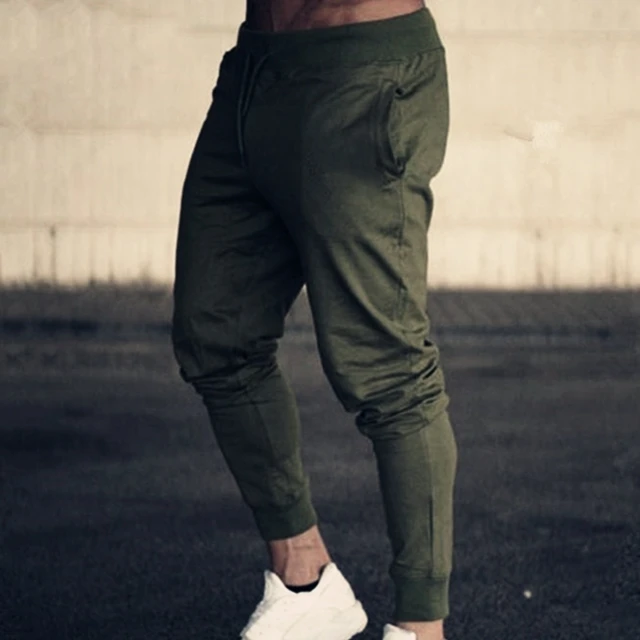 Fitness Muscle Gray Jogging Pants Solid Running Pants Men Sport Pencil Pants Men Cotton Soft Bodybuilding Joggers Gym Trousers Photo Color