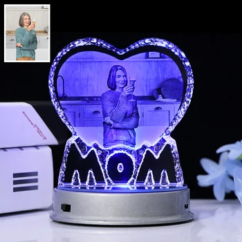 

Birthday Gfit for MOM K9 Crystal Laser Engrave Photo Frames for Pictures Customized Photo Blum Personized Special Gift for Women