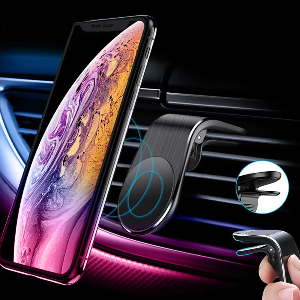 Магнитный автомобильный держатель для телефона Rovtop в форме L, держатель для мобильного телефона с креплением на вентиляционное отверстие в автомобиле, gps, держатель для мобильного телефона для iPhone, samsung, Xiaomi Z2