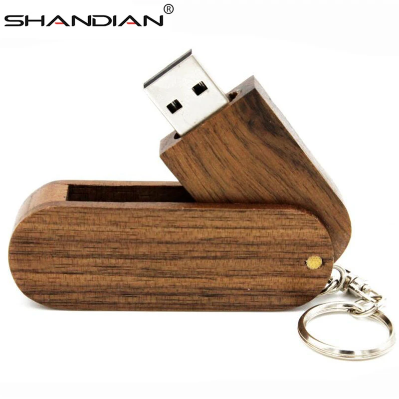 Shandian Keychain Rotate The Wood Usb Flash Drive Gift Pen Drive Usb