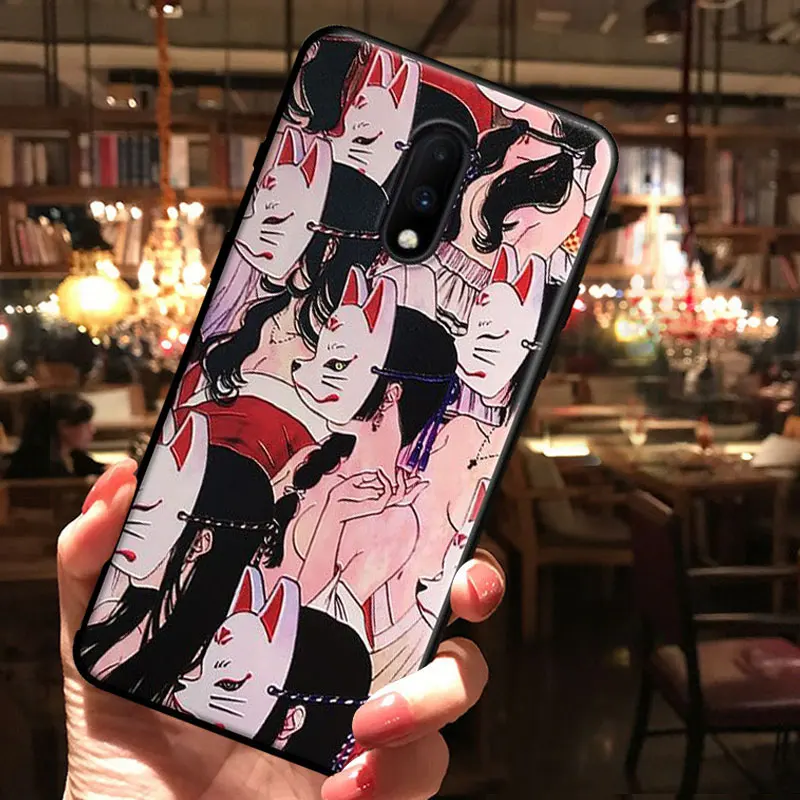 

For oneplus 7 Pro Case 3D Anime Fox Dragon TPU Shockproof Emboss Phone Cover For oneplus 7 7Pro Matte Soft Silicone Cartoon Case