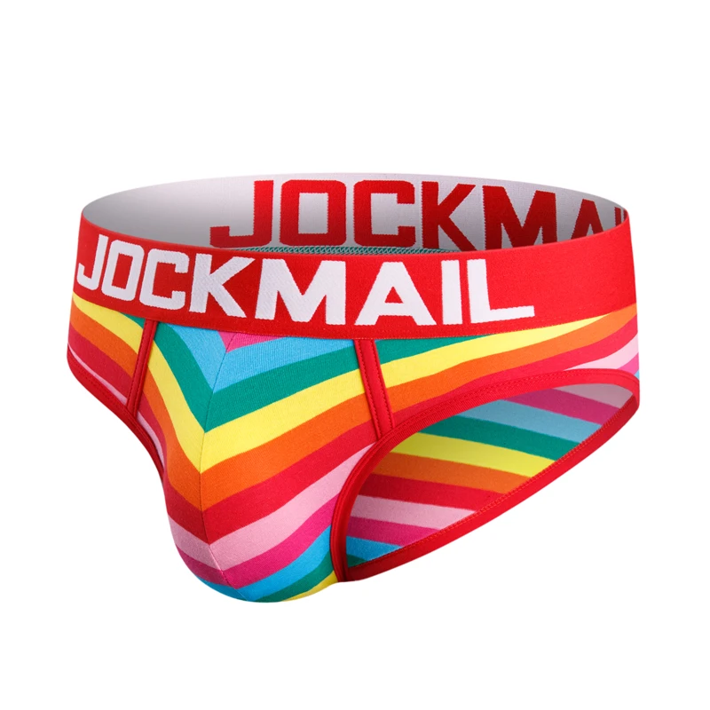 JOCKMAIL новые пикантные мужские трусы сексуальное нижнее белье из хлопка полосатая