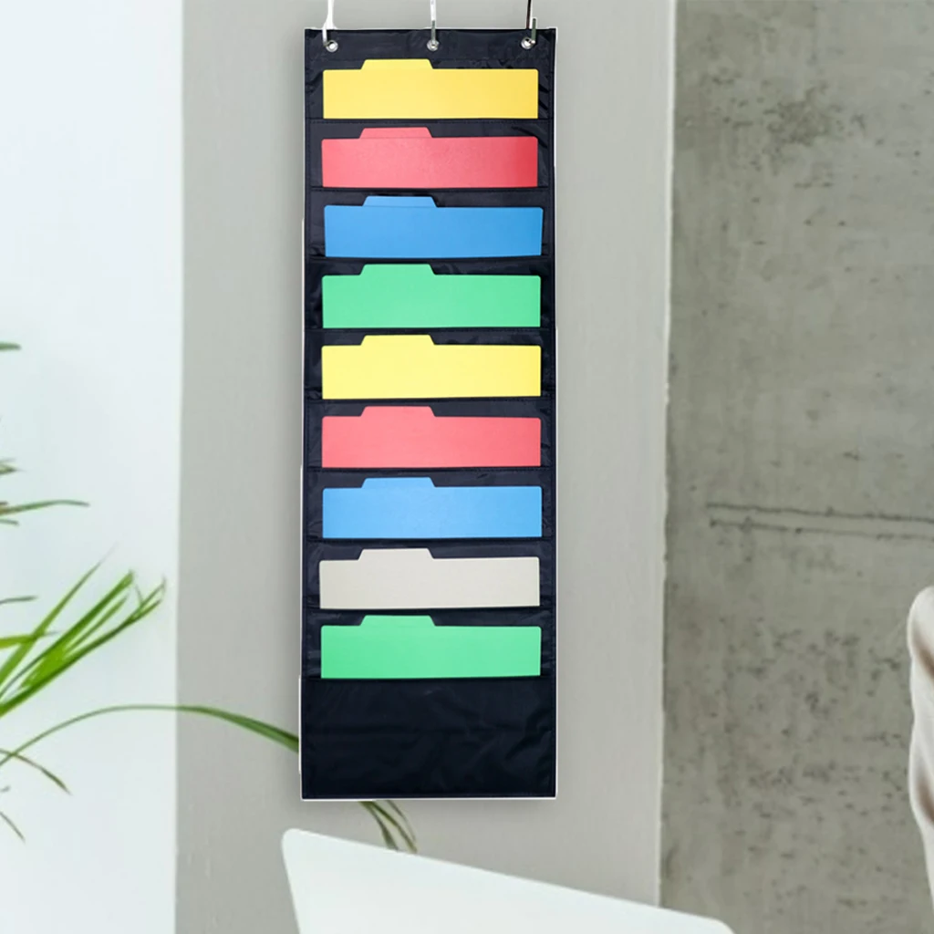 Heavy Duty Hanging Storage Pocket Chart 3 Hangers Wall Folders to