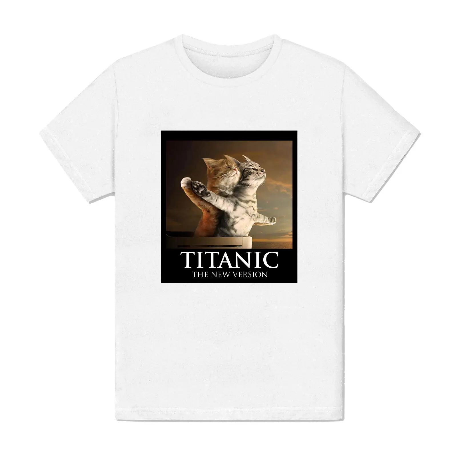 Мужская футболка-Titanic-Cat Parody Funny Fun Leonardo Dicaprio Iceberg | одежда