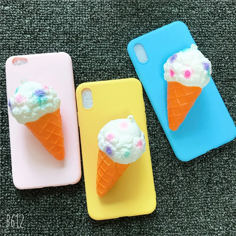 

Soft silicone Phone Case For Vivo Y51 Y53 Y55 Y66 Y67 Y69 Y71 Y75 Y83 Y81 Y85 Y93 Y97 Y91 Y95 IQOO 3D Cute ice cream Candy Cover