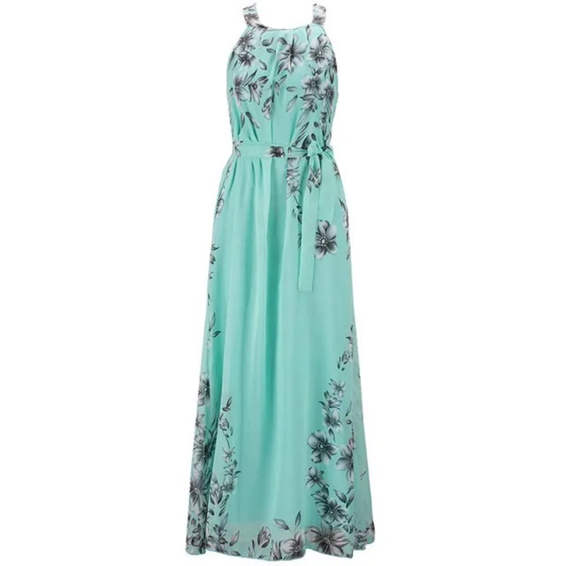 Mode Mooie Zomer Vrouwen Casual Mouwloze Maxi Jurk Elegant O-hals Print Jurk Boho Lace Up Riem Plus Size Jurken Mode Mooie Zomer Vrouwen Casual Mouwloze Maxi Jurk Elegant O-hals Print Jurk Boho Lace Up Riem Plus Size Jurken