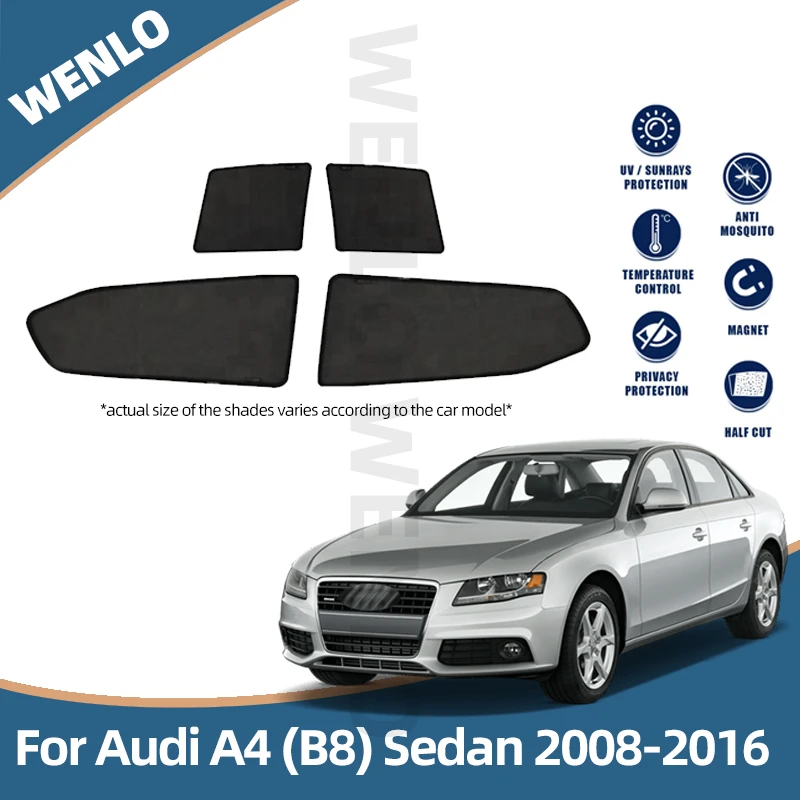 Magnetic Window Shades For Audi B8 Sedan 08 16 Car Sun Visor Curtains Side Window Sunshades Aliexpress