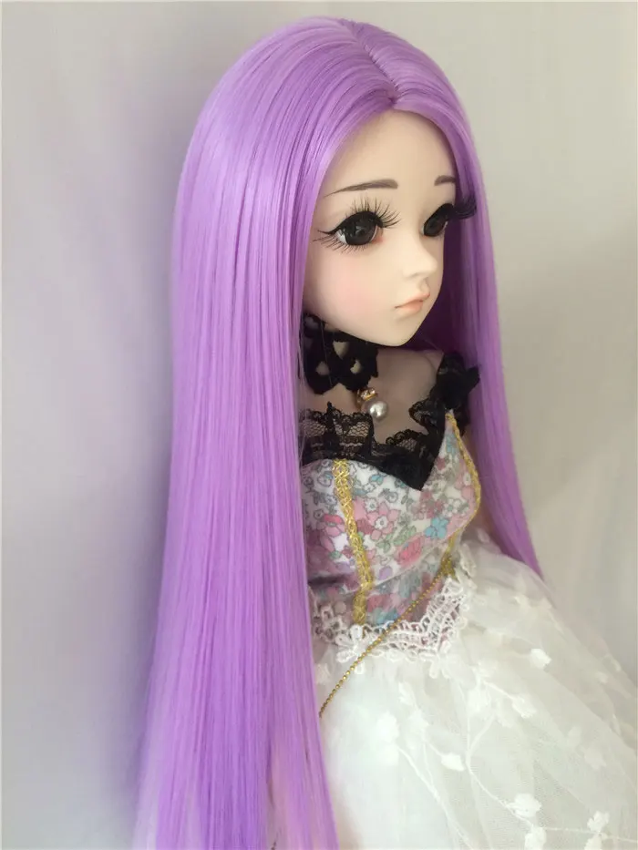 2 only wig 1/3 1/4 1/6 1/8 bjd sd кукла длинные прямые волосы высокотемпературные волосы синие куклы парик мульти-цветная кукла аксессуары - Цвет: 2 only wig