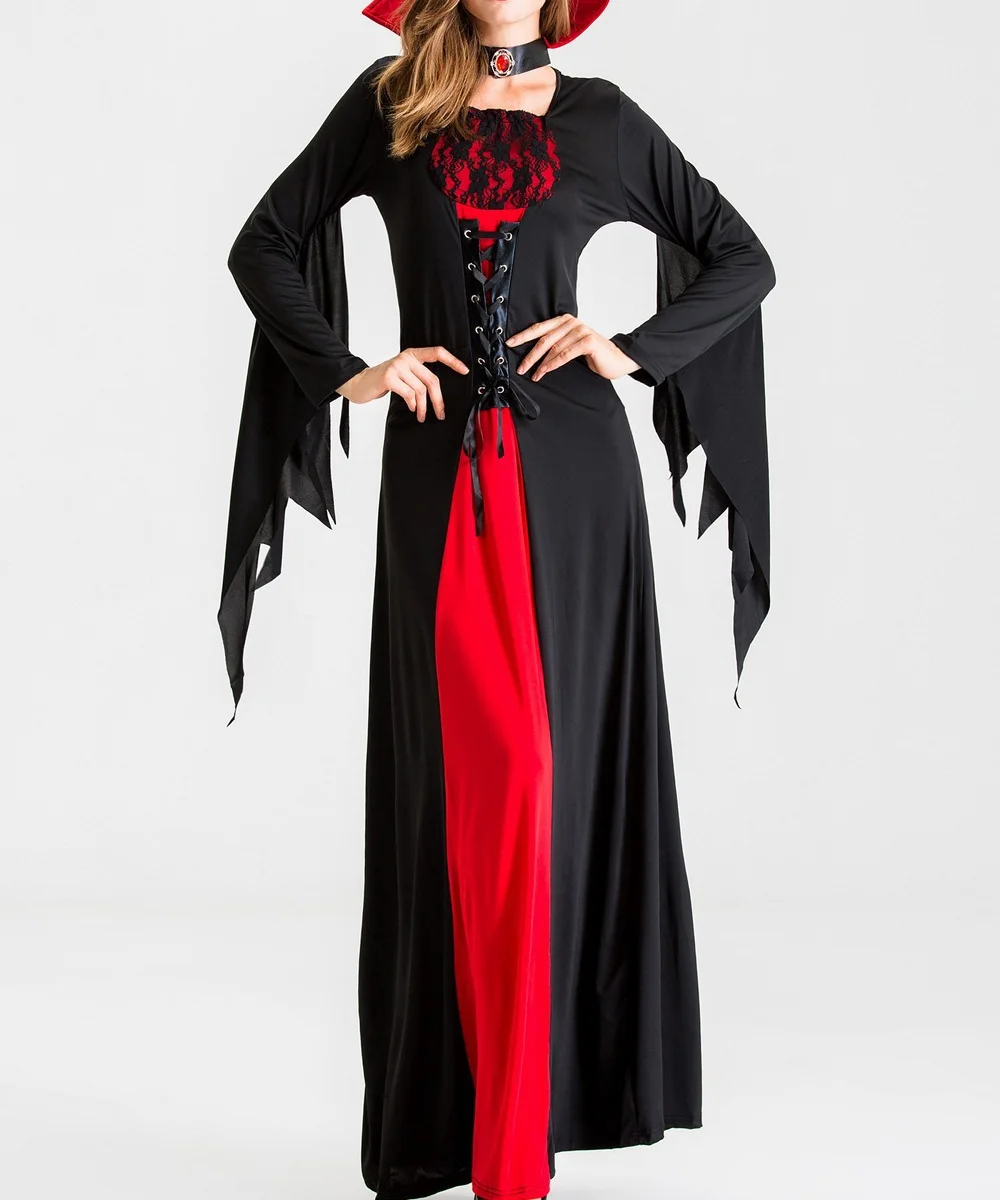 Готическое средневековое платье ведьма косплей костюм женские черные костюмы вампира Хэллоуин костюмы для женщин Ретро vestidos mujer