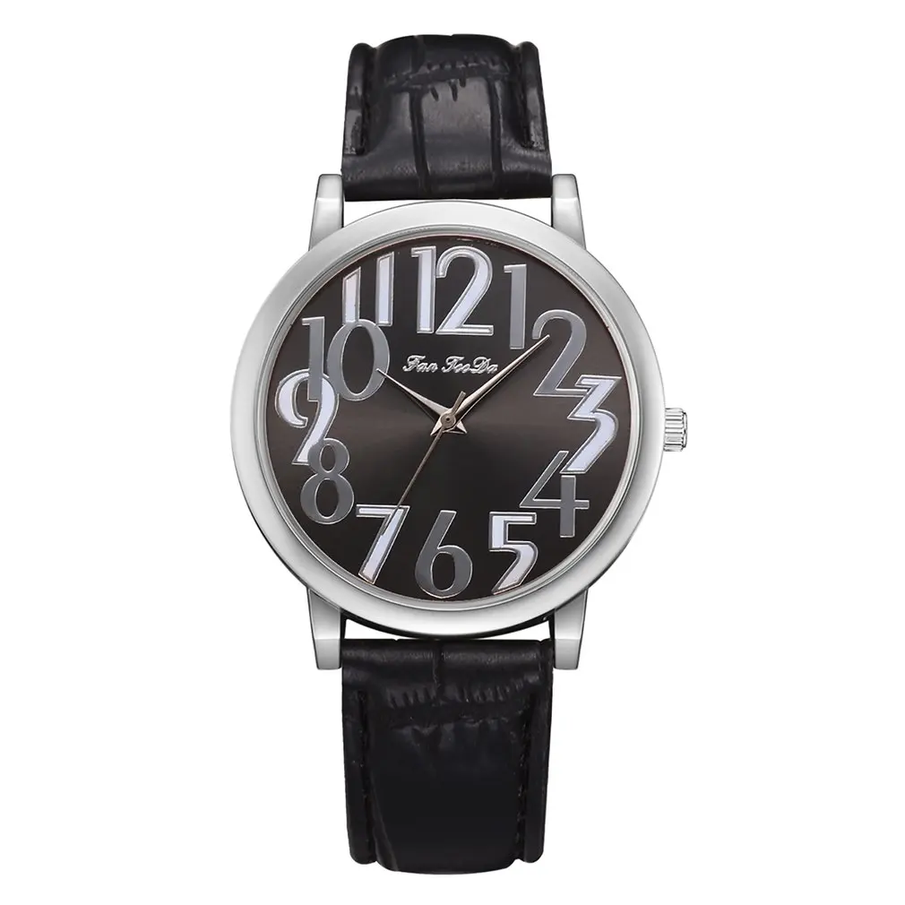 

Leather Strap Simple Fashion Classic Cheap Quartz Analog Wrist Watch for relojes mujer Big Numbers Round Dial Women GIFTS