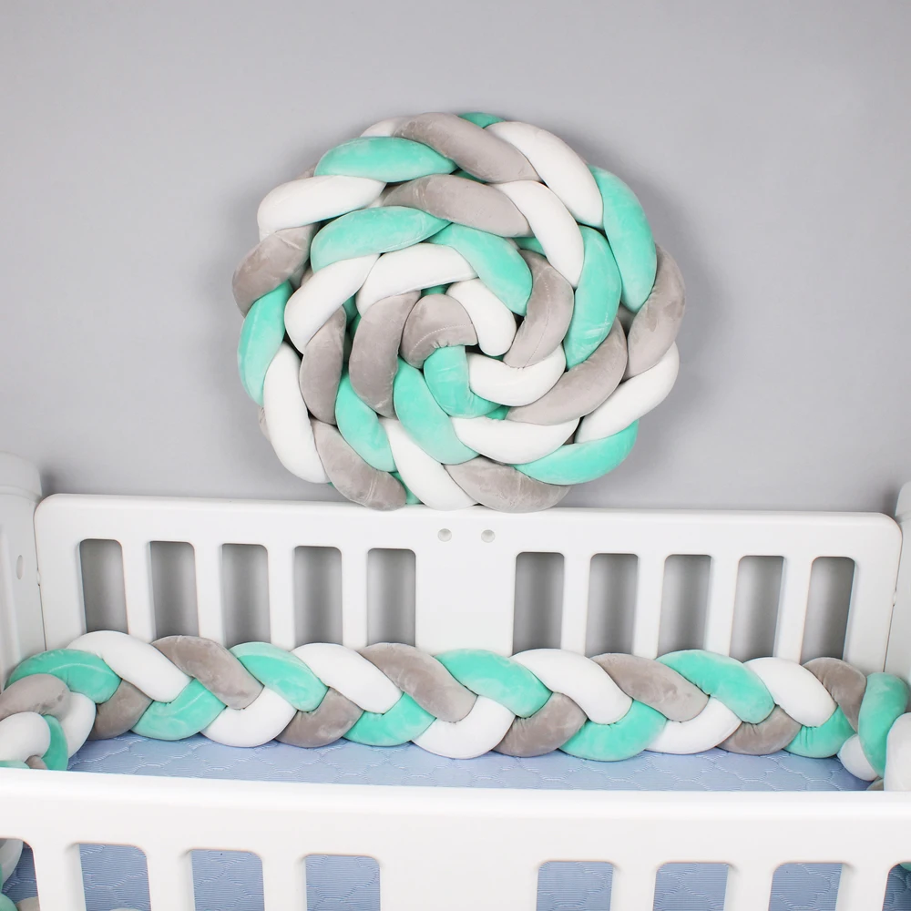 1 Nordic Knot Newborn Crib Fence Crib Protector Woven Plush Knot Crib