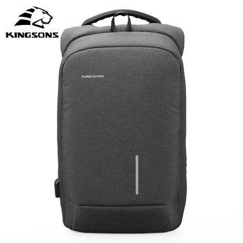 Kingsons Anti-theft Lock Backpack Phone Sucker Laptop Bags 13''15'' USB Charging Backpacks  School Bag Men's Shoulder Bags 1