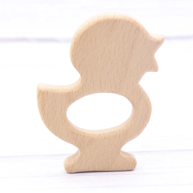 1pcs Baby Animal Natural Beech Teething Wooden Teether Rodent Flowers Clouds Tiny Rod   Pendant For Pacifier Chain  Products A25