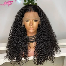 

Preplucked Deep Curly Lace Frontal Wig 13x4x1 T Part Lace Wig 30 Inch Brazilian Kinky Curly Lace Front Human Hair Wigs For Women