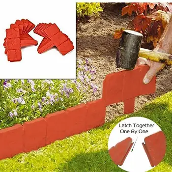 

20Pcs Imitation Stone Lawn Grass Edging Garden Courtyard Plant Flower Grow Protect Bed Border Fence Decoration Supplies