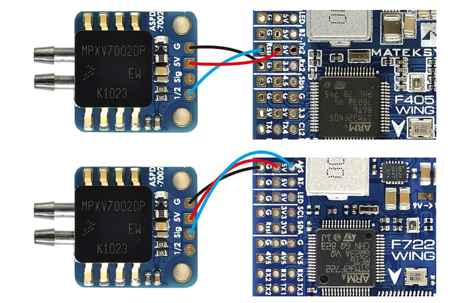 Matek Mateksys аналоговый датчик воздушной скорости ASPD-7002 поддержка F405 F722 F411 F765 крыло CTR STD WSE Контроллер полета для Радиоуправляемый fpv-дрон