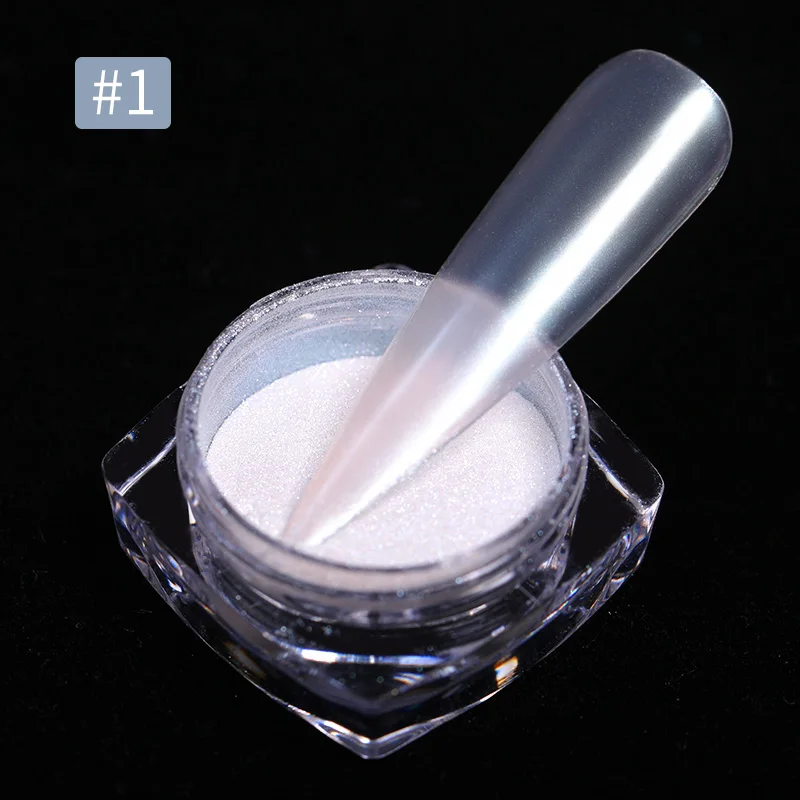 1 BORN PRETTY 1 коробка зеркальный блеск для ногтей порошок лазерный голографический пигмент пыль маникюр Дизайн ногтей украшения DIY Дизайн Инструменты - Цвет: 1