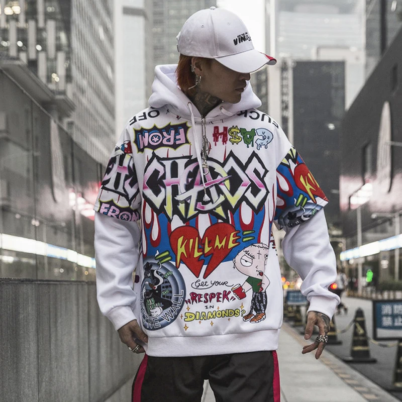 Осенние японские уличные каракули Harajuku толстовки Dhyana Swag Tyga худи Poleron Hombre