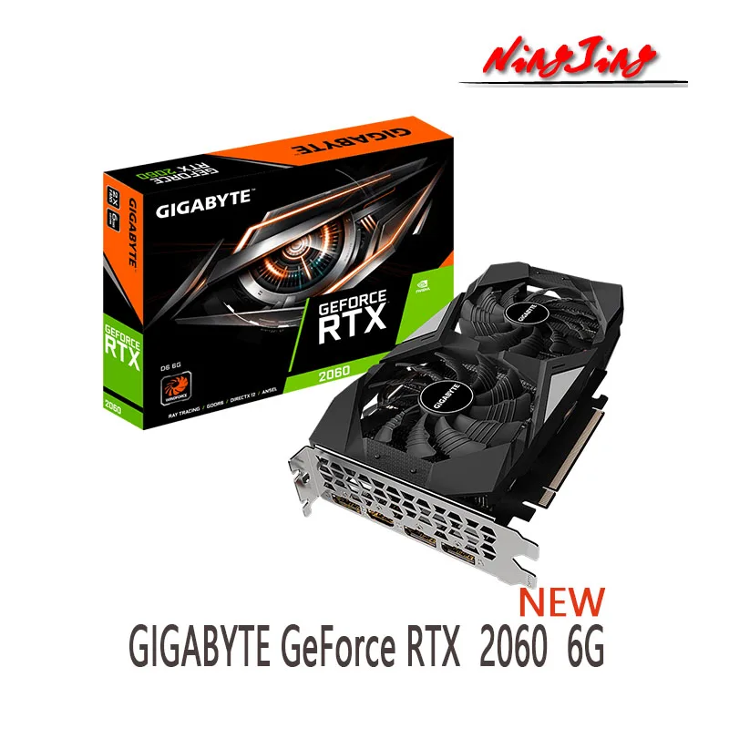 Видеокарта GIGABYTE GeForce RTX 2060 D6 6G 14000 МГц 6 ГБ 192 бит GPU графическая карта Поддержка