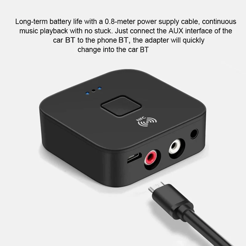 WB11 Bluetooth 5 0 Receiver Wireless o Receiver Adapter APT X NFC CVC6 0 with Microphone AUX Out For Headphones Speaker Car