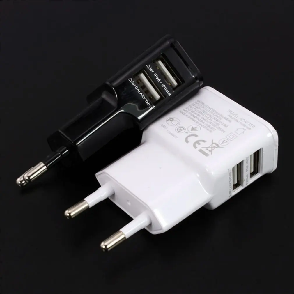 

EU plug 5V 2A Dual USB Universal Mobile Phone Chargers Travel Power Charger Adapter Plug Charger for iPhone for Android