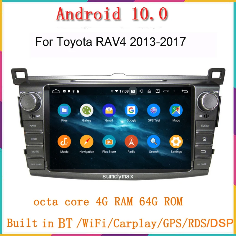 8 &quotдва din 8core android 10 0 автомобильный dvd мультимедийный плеер для toyota RAV4 RAV 4 2013 2014 2015