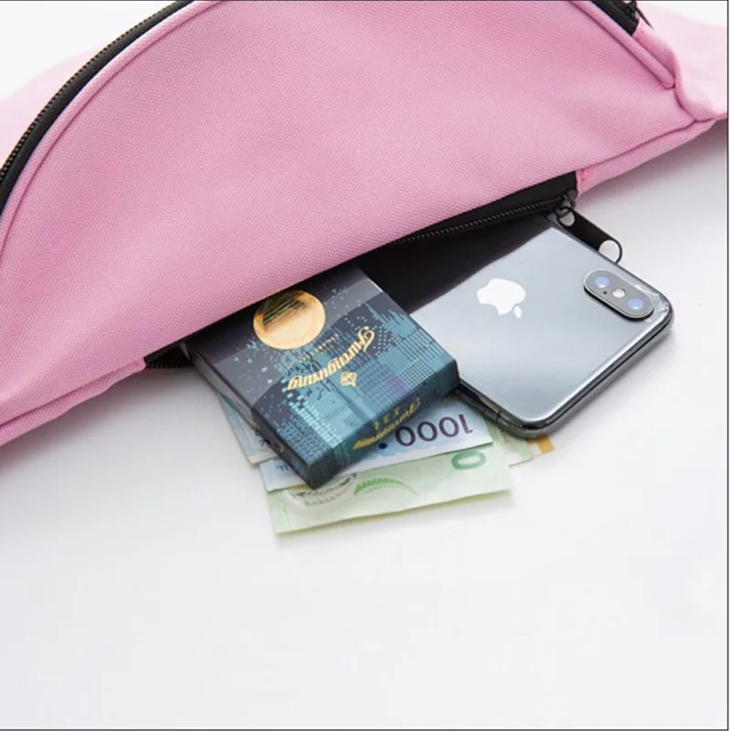 Женская поясная сумка, розовая поясная сумка, сумка на плечо в стиле хип-хоп, вместительная сумка формы «банан», унисекс, поясная сумка, спортивные сумки через плечо