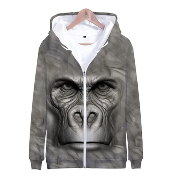 

Gorilla 3D Zipper Hoodies men/women/kids Fashion movie Gorilla gorilla Hoody Zipper sweatshirts 3D animal gorilla Pullovers tops