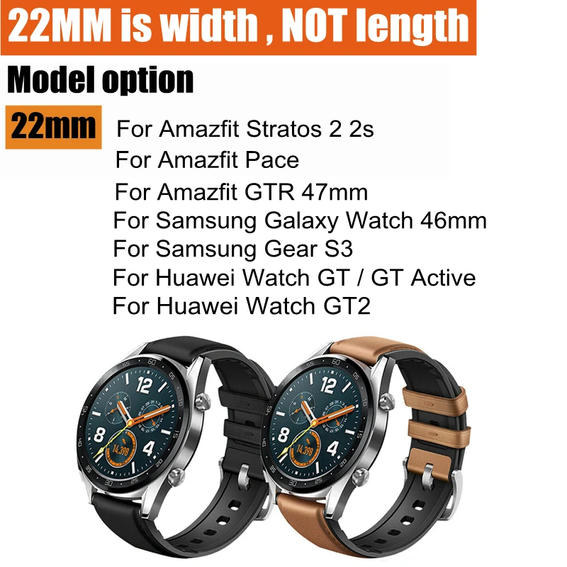 YUEDAER-Top-PU-Leather-Wrist-Strap-For-Xiaomi-Amazfit-GTR-47-47MM-Stratos-2-3-Pace