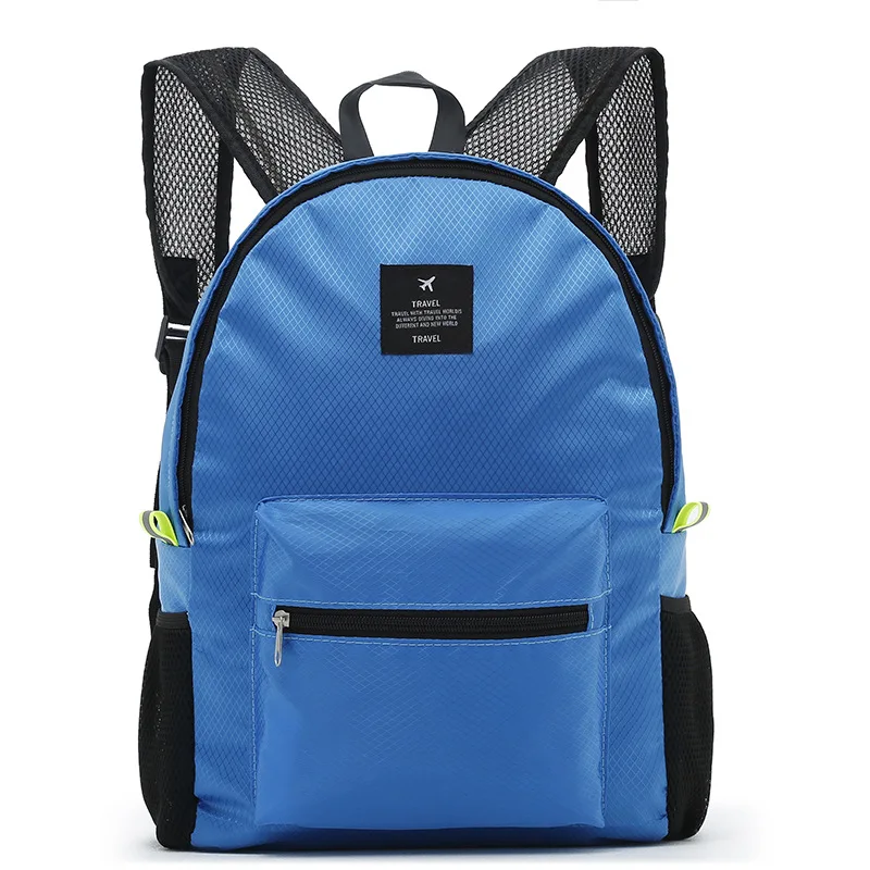 New Folding Shoulder Backpack Outdoor Travel Receipt Bag Waterproof Polyester Casual Zipper Solid Women | Багаж и сумки