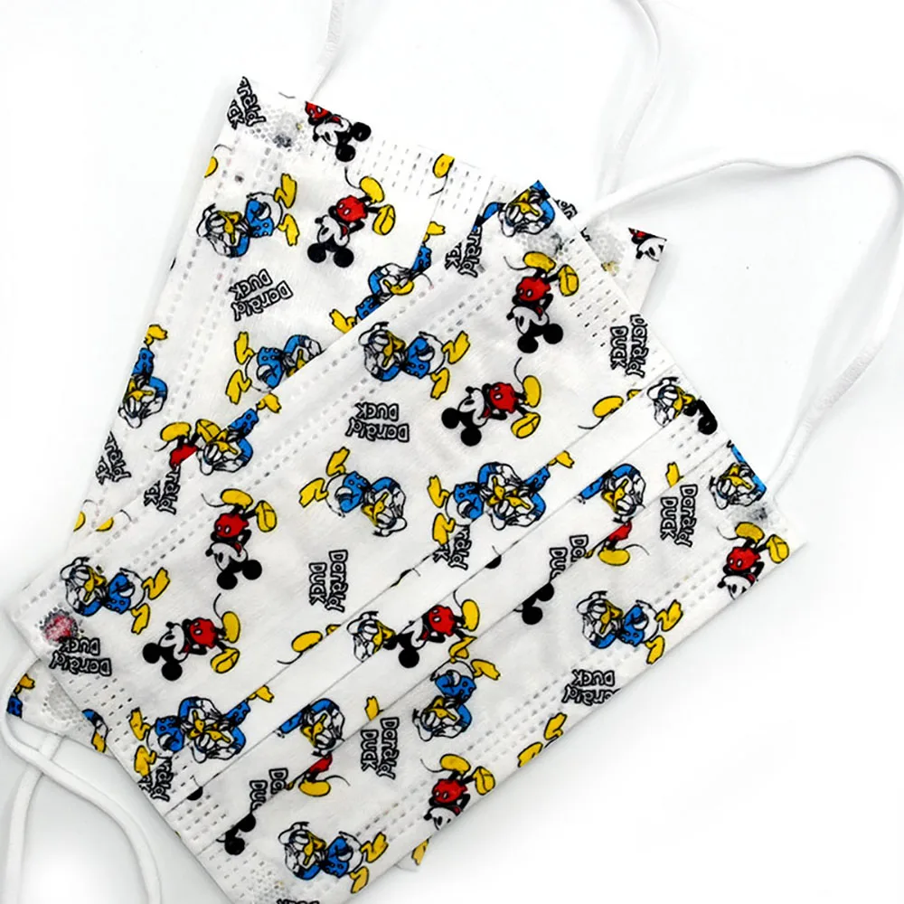 10/20/30/40/50/100Pcs Disney Disposable Child Mouth Mask Adult Cartoon Mickey Print Mask Kids 3Layer Filter Protective Face Mask