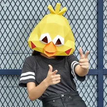 3D Бумажная Маска модели модный костюм Косплей DIY Бумага Ремесло Маска модели Хэллоуин выпускной вечер вечерние подарки милый маленький желтый цыпленок