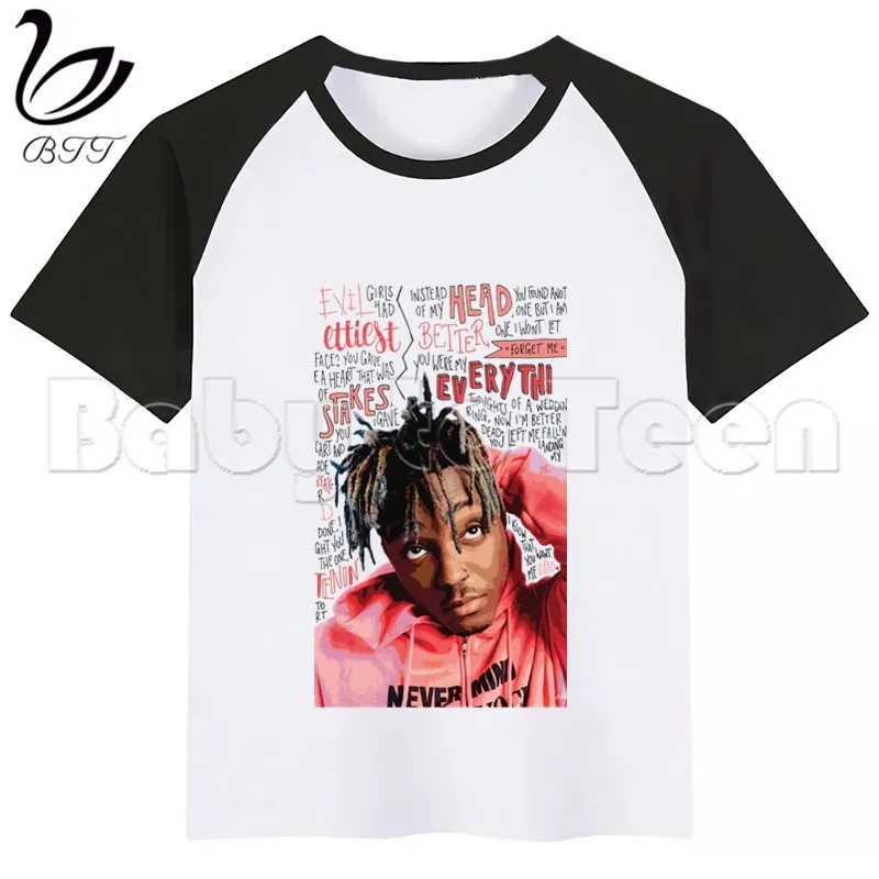 Juice Wrld/Новинка; детская летняя повседневная футболка для мальчиков и девочек; детская одежда с принтом; топы; милая детская футболка с короткими рукавами
