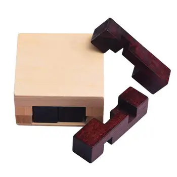 

Kuulee Mini Wooden Puzzle Unlocking Box Toy Labyrinth Brain Teaser Intellectual Gift Children Child Interesting Toys