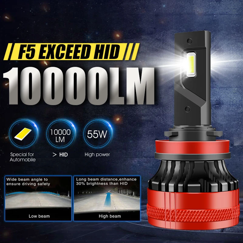 F5 110W H7 H4 Led Canbus 10000LM высокое Мощность фар H1 H8 H11 H16 9005 Hb3 Hb4 9012 H13 9007 Светодиодная лампа