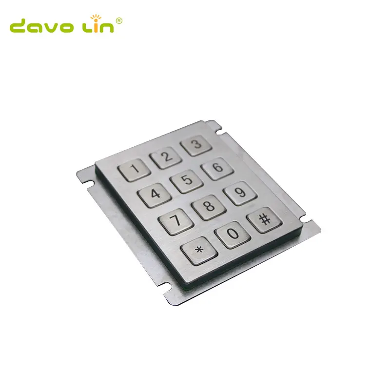 12 keys high quality matrix metal keypad kiosk rugged metal stainless keypad for kiosk