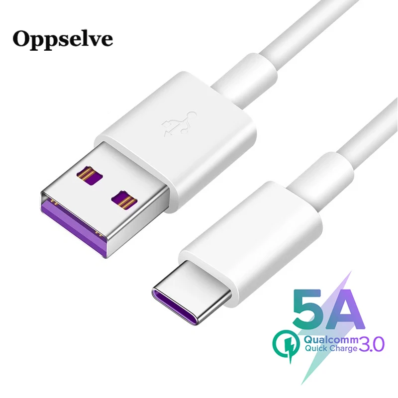 

5A Fast Charging Type C Cable for Huawei Phone Mate 30 20 P30 20 Pro Supercharge Charger USB C Cable for Huawei Honor 9 Nova