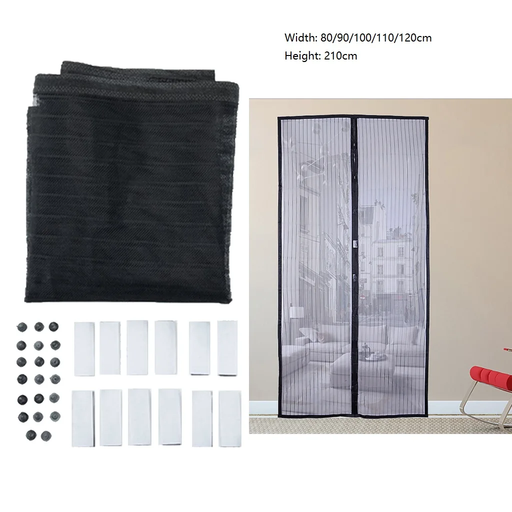 Simple Magnetic Stripe Door Mesh Curtain Closer Mosquito-proof Yarn 5 Sizes