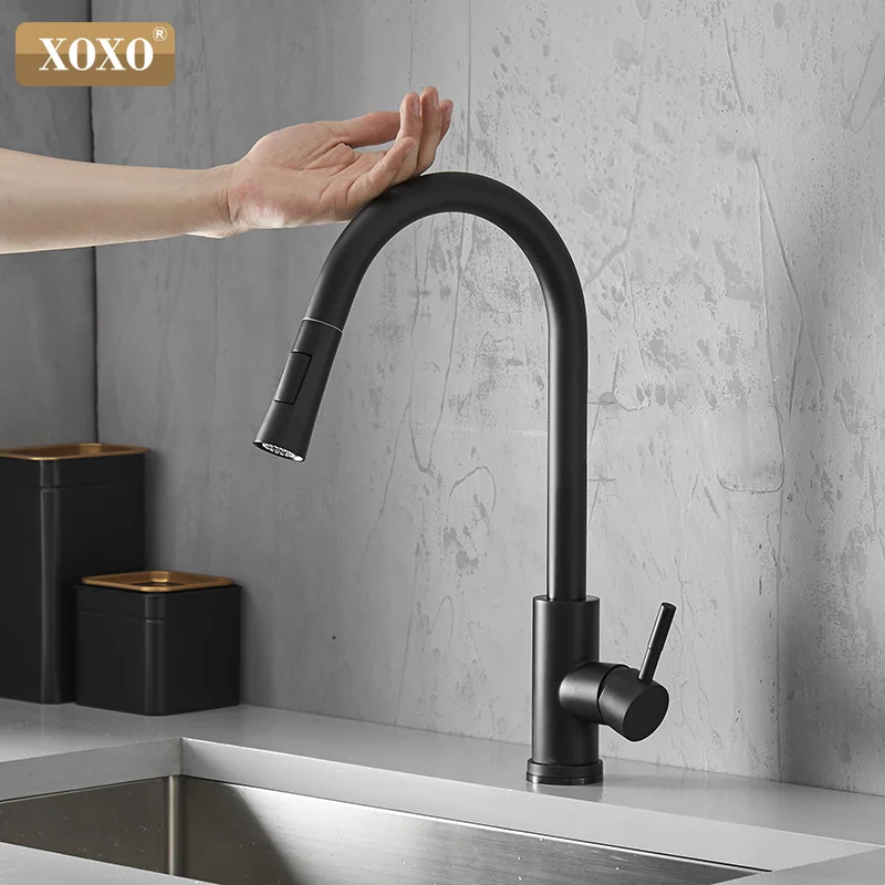  XOXO Kitchen Faucet Smart Touch Faucet Pull Out Cold and Hot Brushed Gold torneira cozinha Single h - 4000151626364