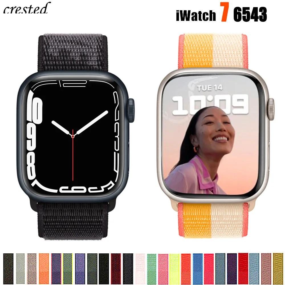 Ремешок нейлоновый для apple watch band 44 мм 40 45 41 42 38 браслет смарт-часов iWatch Series 3 4 5 6 se 7 |