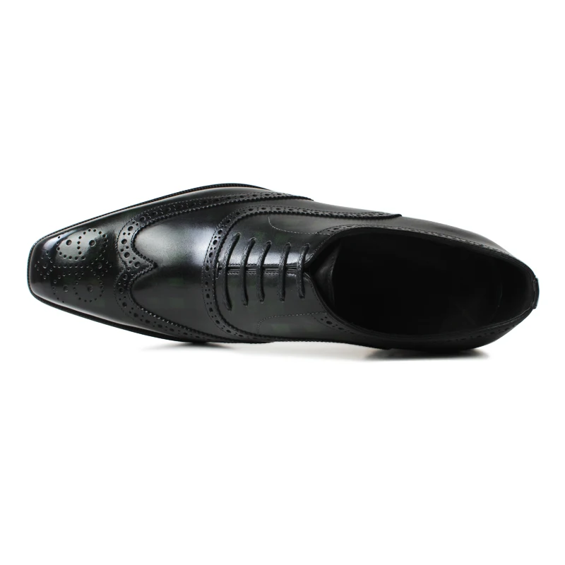 VIKEDUO Neue Volle Brogue Handgemachte Oxford Schuhe myanner Echte Kuh Leder Hochzeit bhuro Patina Kleid Schuhe Formale Schuh