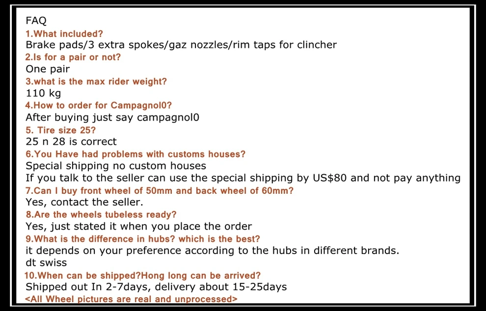 FAQ Disc wheel