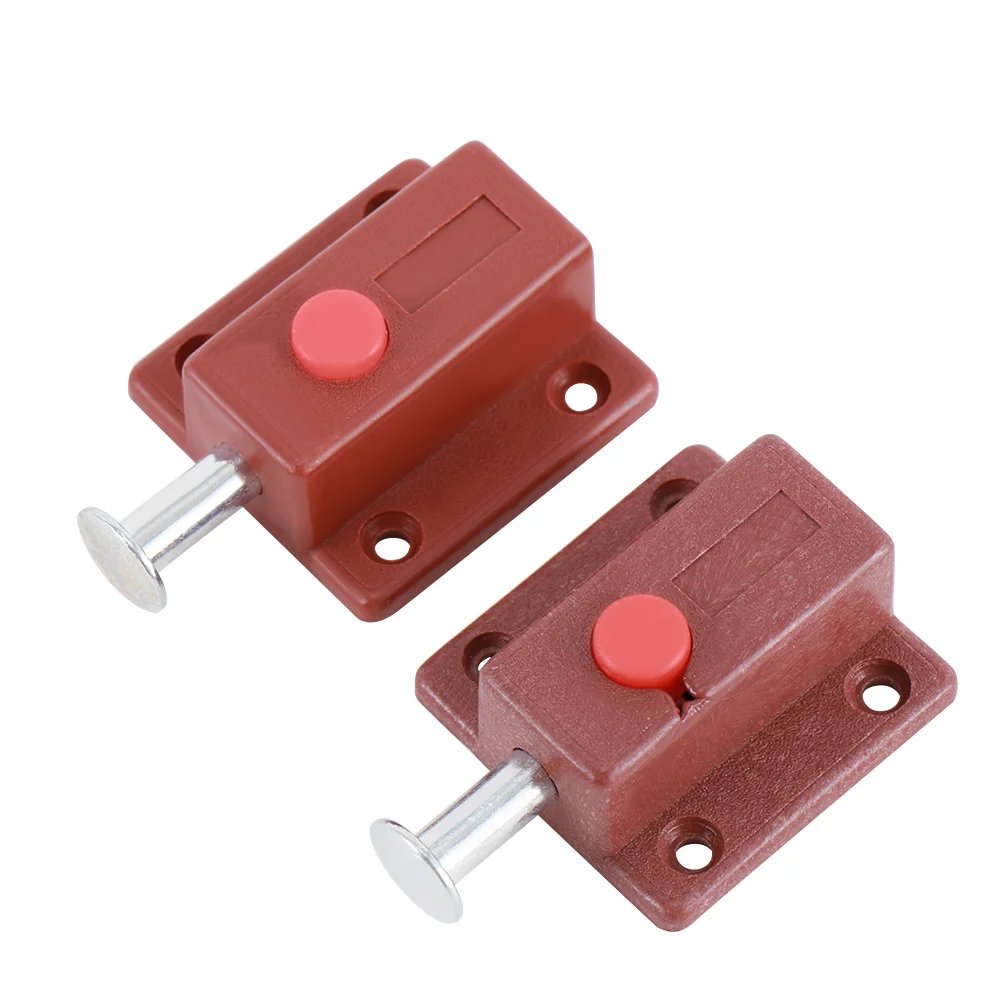

Practical 2 Pcs Window Cabinet Push Button Spring Load Automatic Door Bolt Latches Lock High Quality