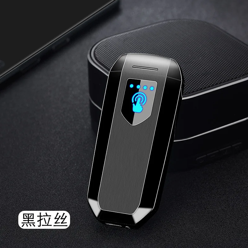 Super Thin Electronic Lighter Plasma USB Lighter For Cigarette Smoking Can Engrave - Цвет: Black