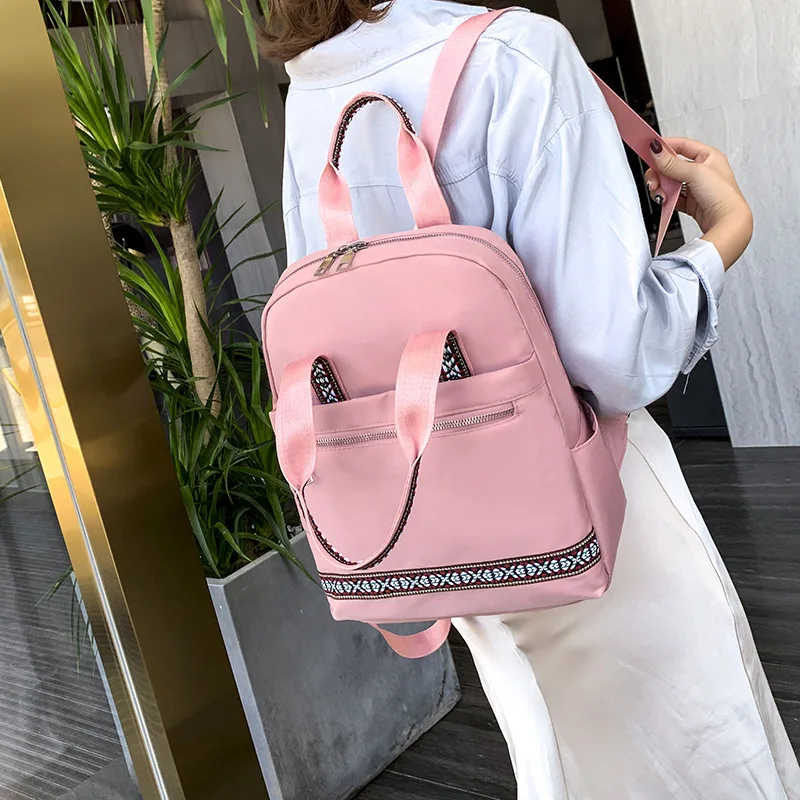 Модное однотонное цветное соединение женская сумка стиль Оксфорд ткань рюкзак женская школьная сумка в стиле кэжуал сумочка