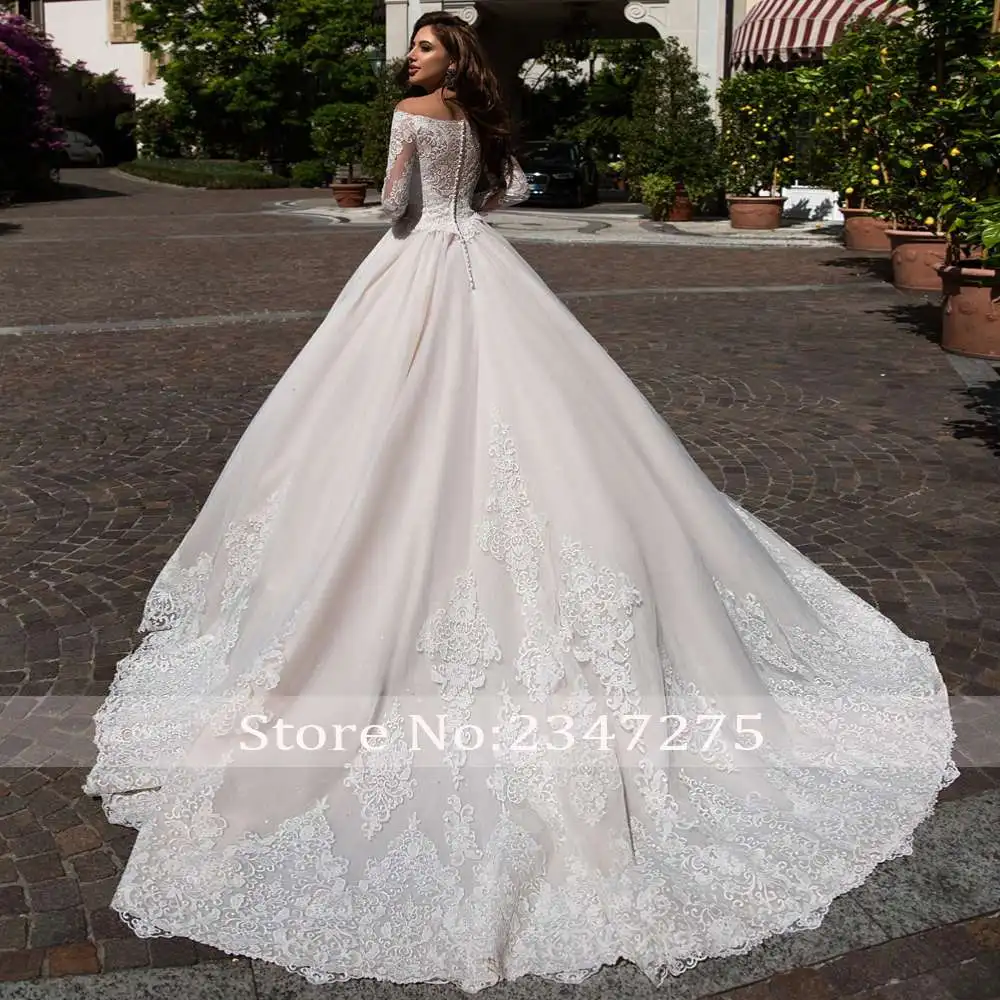 Vestido-De-Noiva-Long-Sleeve-A-Line-Wedding-Dresses-2020-Elegant-Button-Appliques-Court-Train-Lace (1)