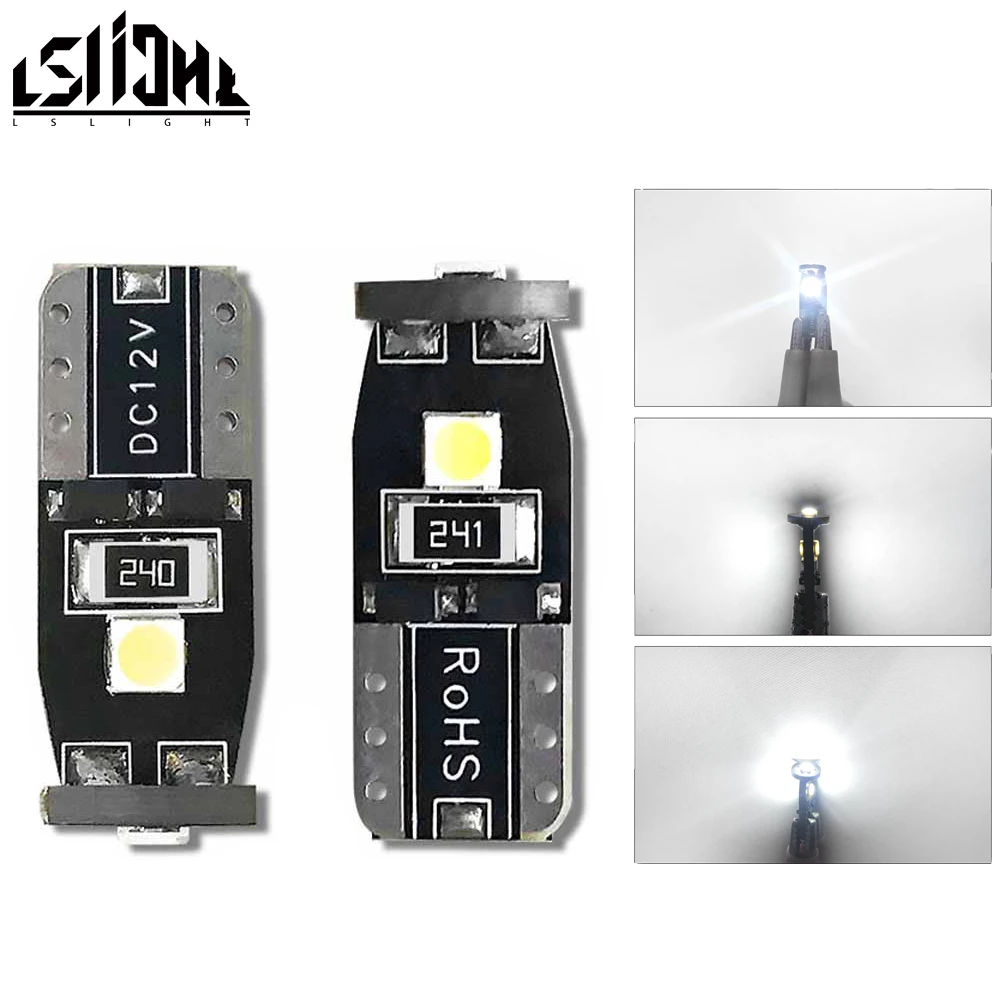 LSlight 2 шт. T10 светодиодная интерьерная лампа canbus без ошибок W5W 194 168 Led 12V