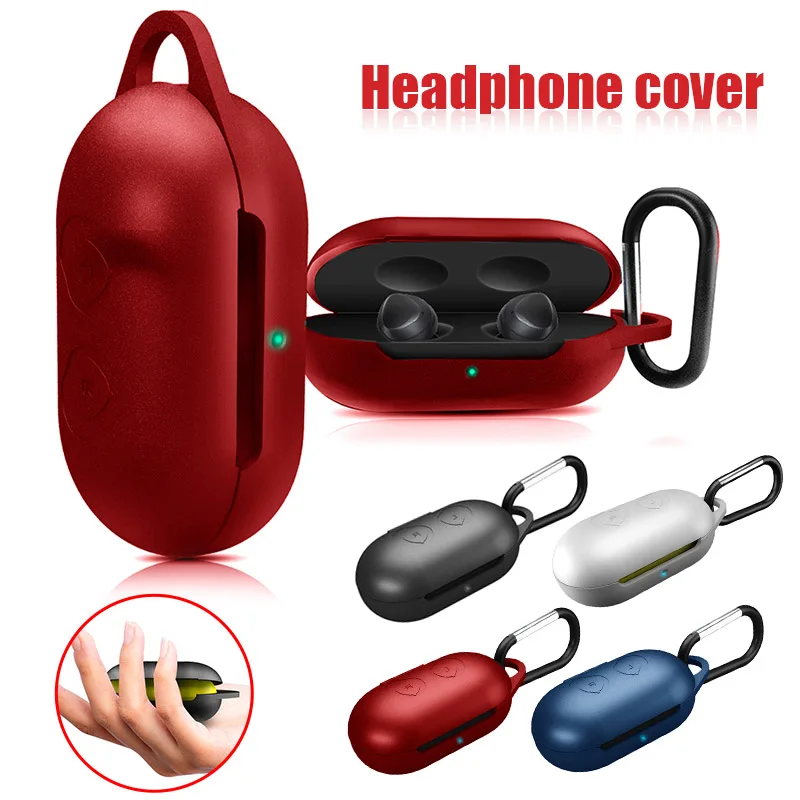 Silicone Headphone Protective Cover Anti-drop Shockproof Case with Hook for Samsung Galaxy Buds 4 Colours FKU66