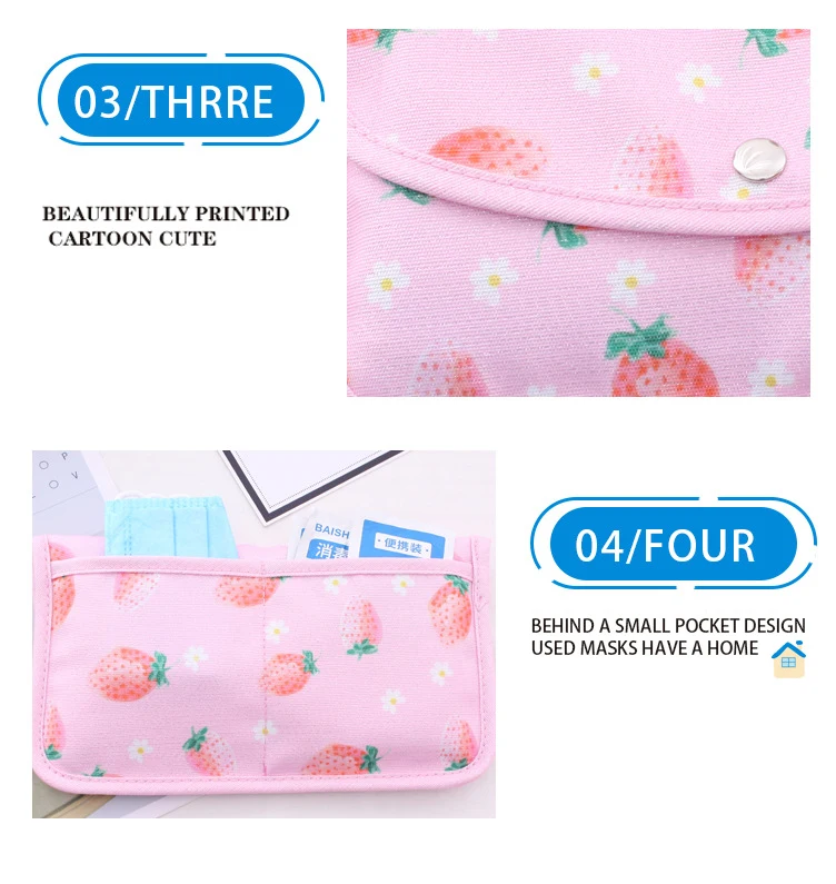 Small Women Bag Makeup for Phone Organizer with Clasp Box Save Disposable Masks Cosmetic Cover Face Storage Case Holder Purse