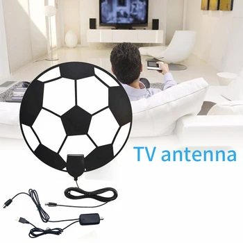

1080p 4K Home DVB-T2 Small 300 Miles Range Indoor HDTV Football Shape With Signal Amplifier 36DBI TV Antenna Digital Television
